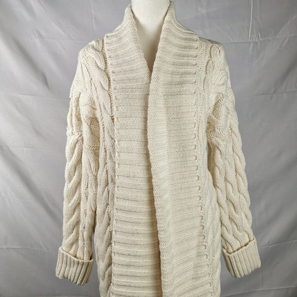 Cocogio Sweaters - Cocogio Cable Knit Long Cardigan Sweater